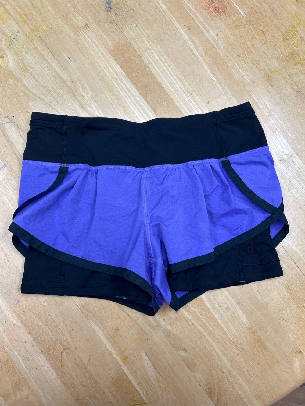 Lululemon Speed Up Running Gym Shorts 6 Athletic Tennis Golf Purple Black
